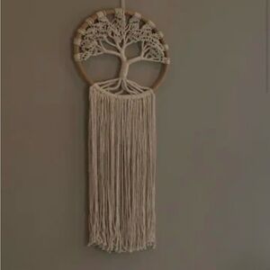 Elegant Cream Macrame Tree of Life Wall Hanging